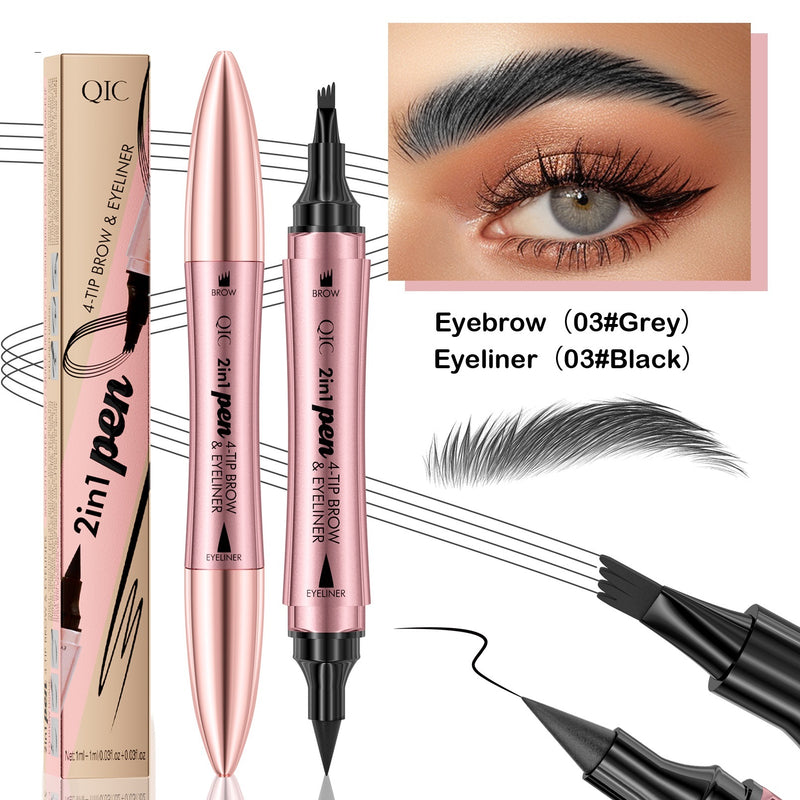 double-headed 3D micro-carved liquid eyebrow
